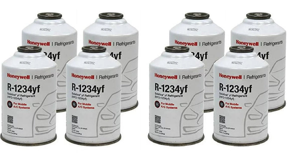 Honeywell R-1234yf Refrigerant – 8 Cans (8oz Each), Genuine – Made in USA