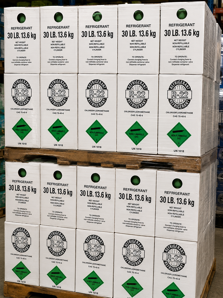Full Pallet – 40 × 30lb R-134a Automotive Refrigerant, Free Freight