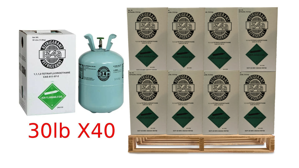 Full Pallet – 40 × 30lb R-134a Refrigerant, Automotive/HVAC Use